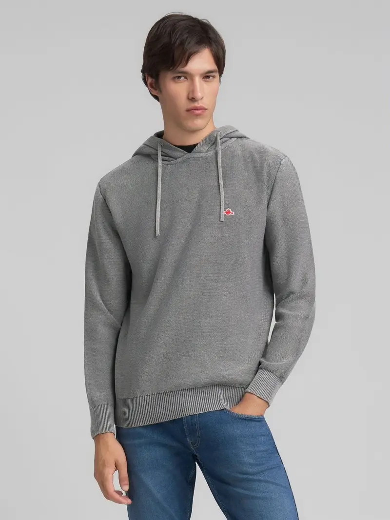 Felpa Con Cappuccio In Maglia Di Cotone