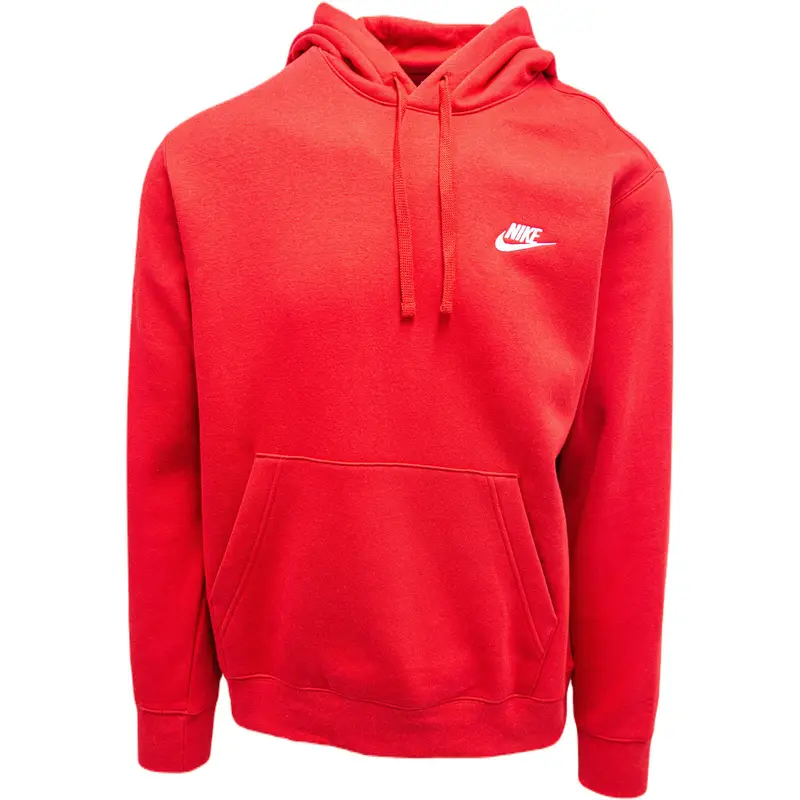 Felpa con Cappuccio Nike Sportswear Club Uomo. Rosso Università |  Nike