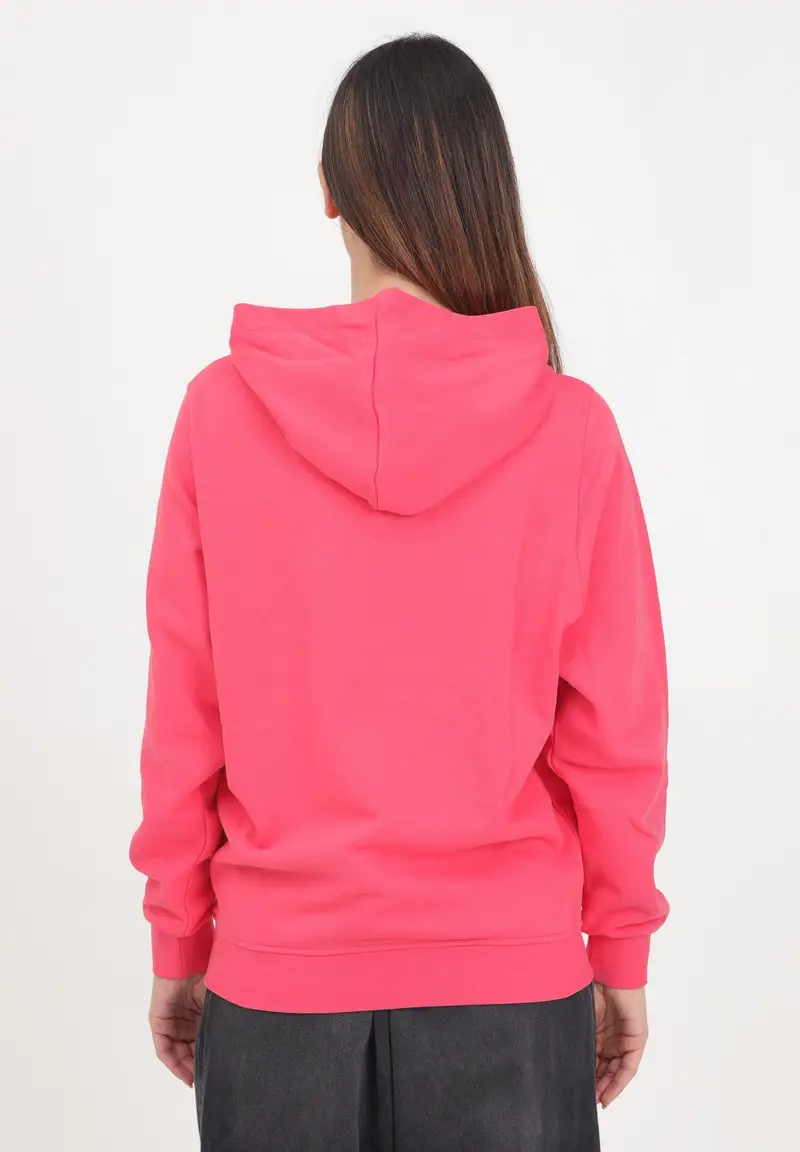 Felpa con cappuccio rosa per donna e bambina con logo Oval D ricamato miniatura 2
