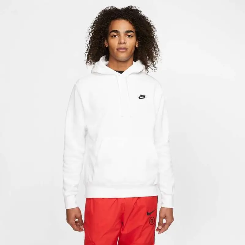 Felpa con cappuccio uomo ( fleece) nike bianco |  Nike