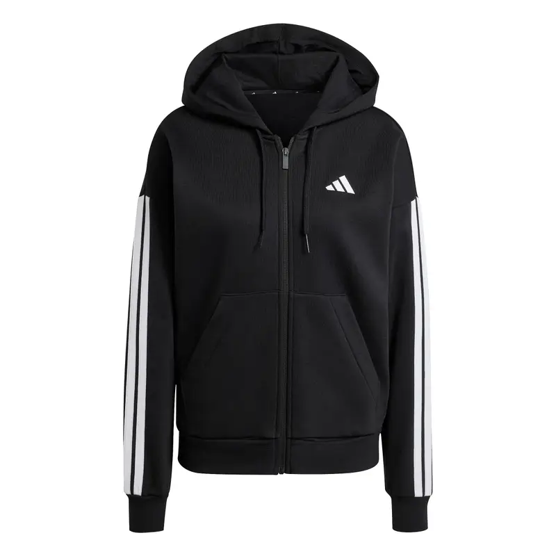 Felpa con cappuccio zip in pile donna adidas Essentials 3-Stripes