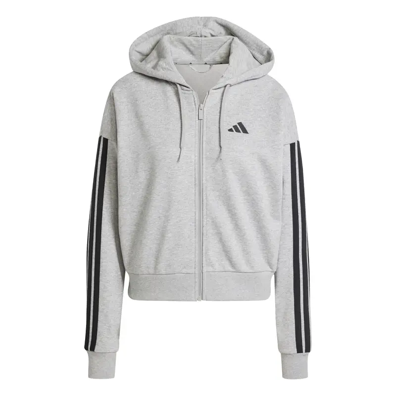 Felpa con cerniera a cappuccio da donna adidas Essentials 3-Stripes