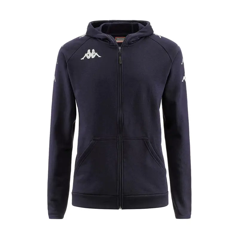 felpa con cerniera da bambino in cotone blu da calcio |  Kappa