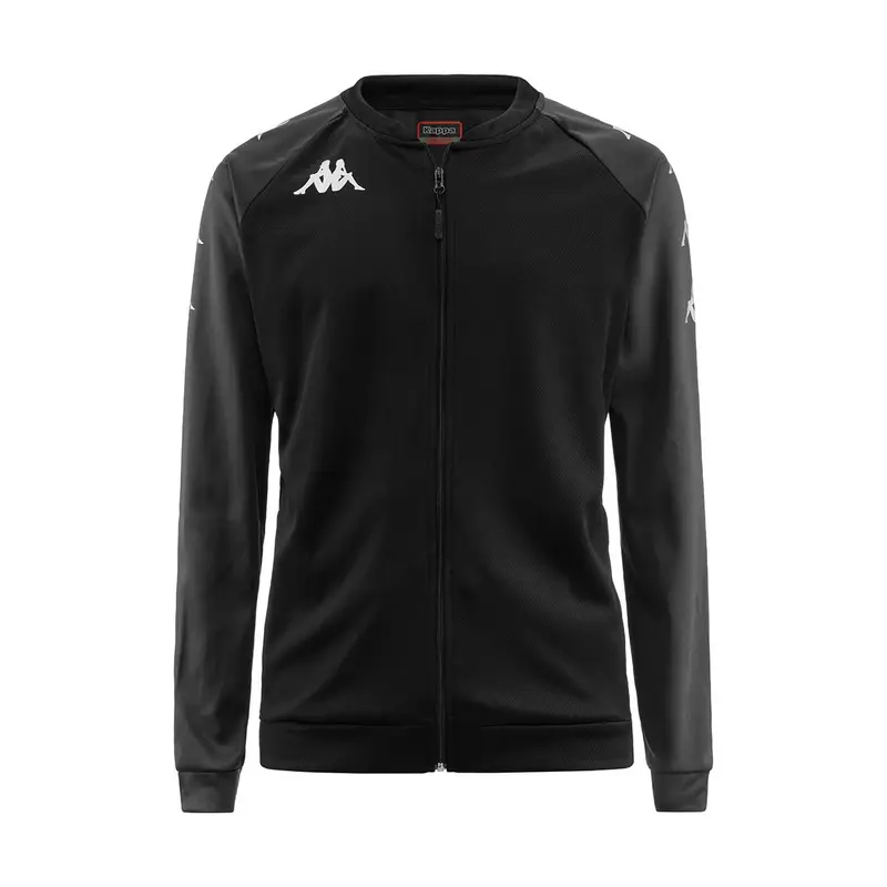 felpa con cerniera da uomo in poliestere nero da calcio |  Kappa