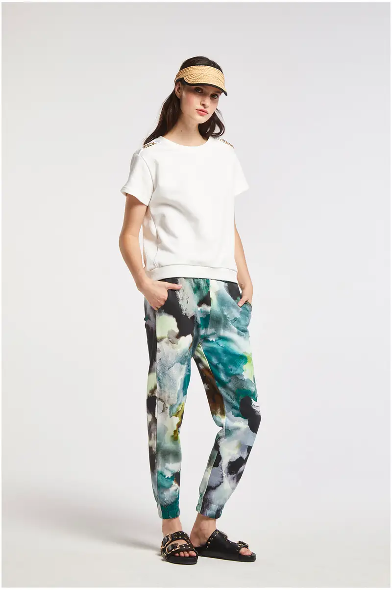 felpa con maniche corte bianco