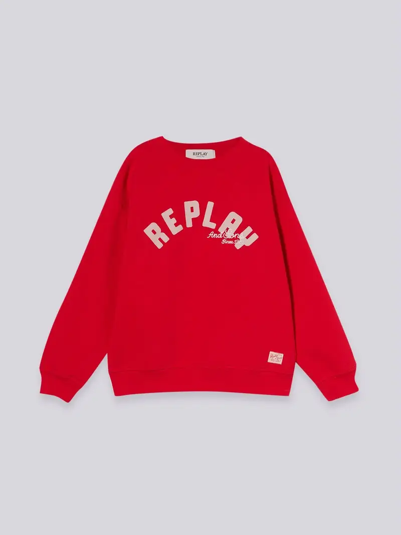 Felpa Con Stampa E Ricamo