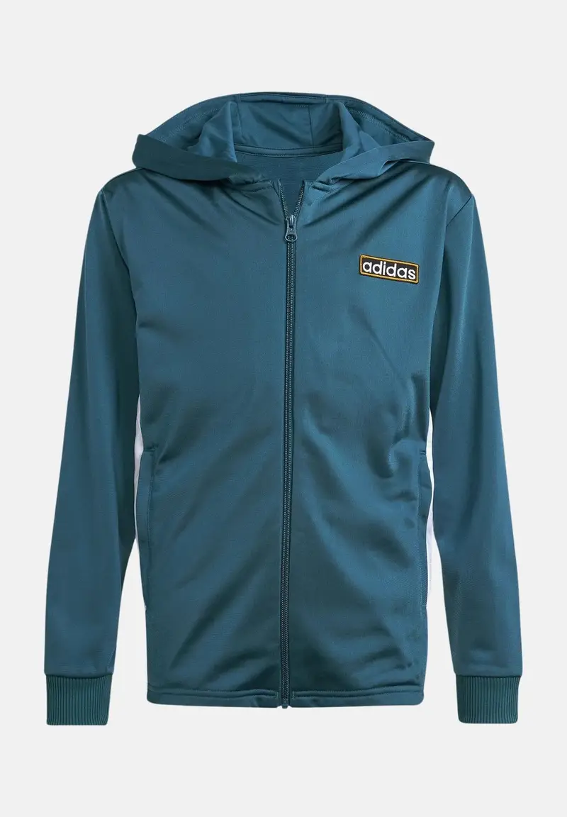 Felpa con zip Adibreak verde petrolio per bambino e bambina