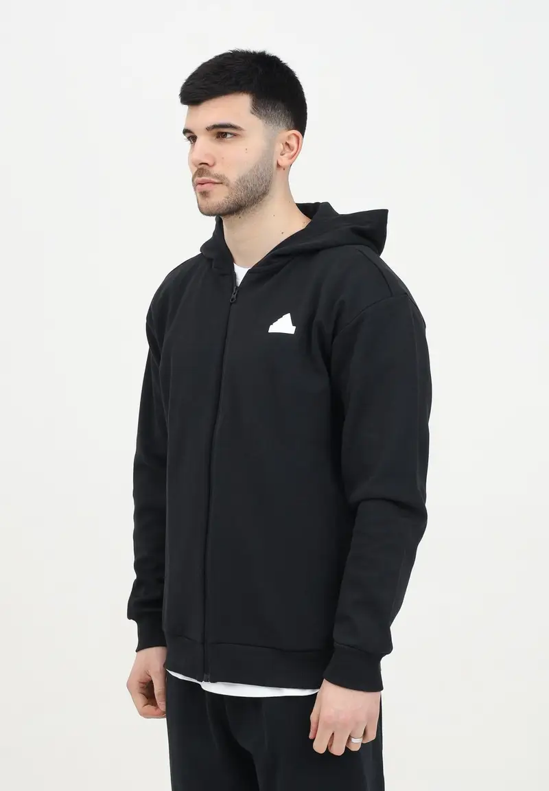 Felpa con zip Future Icons Badge Of Sport nera da uomo