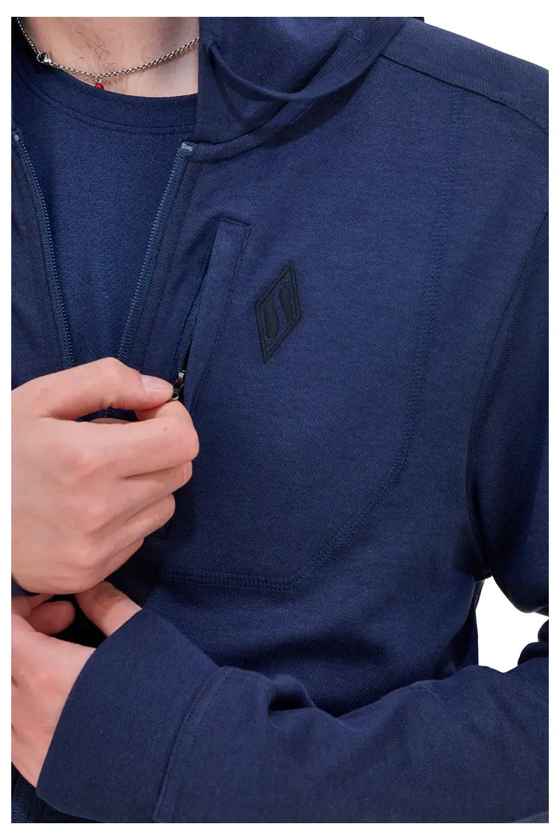 Felpa con Zip Skechers GoKnit Pique Fit Navy miniatura 2