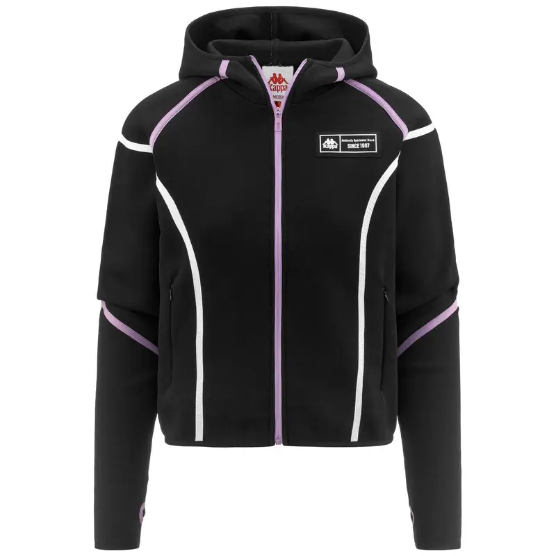 felpa da donna in poliestere nero da fitness |  Kappa