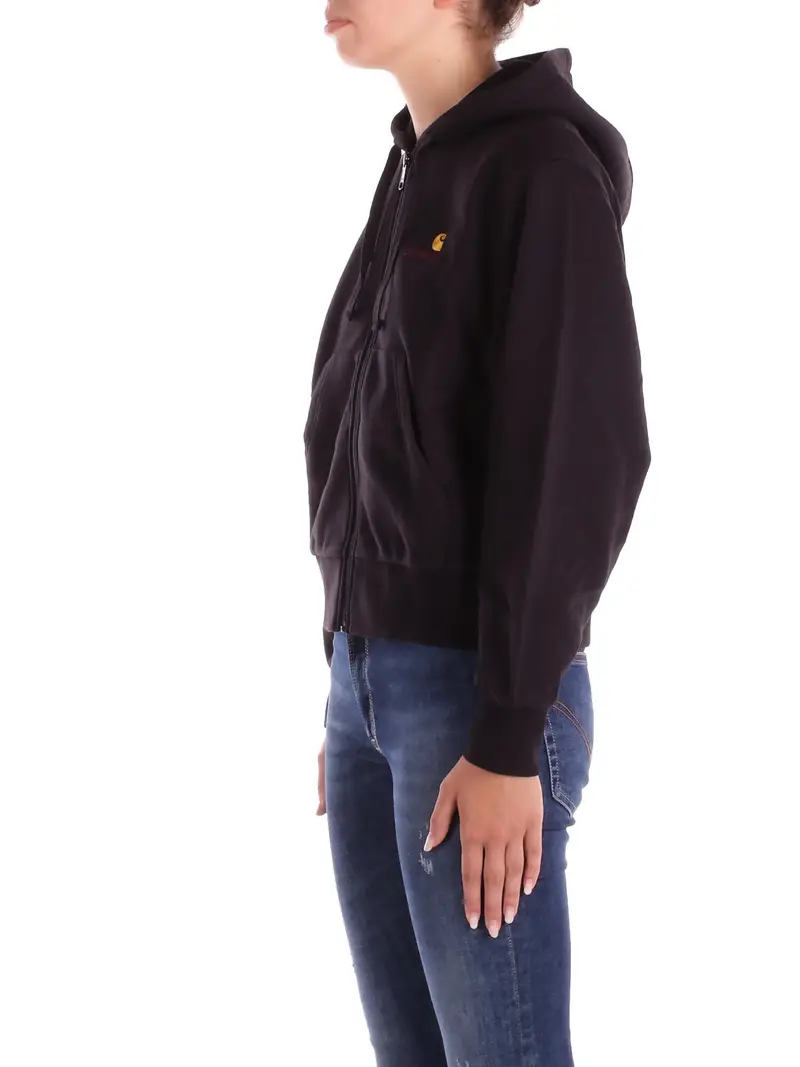 Felpa Donna CARHARTT WIP Black W' hooded american script miniatura 2