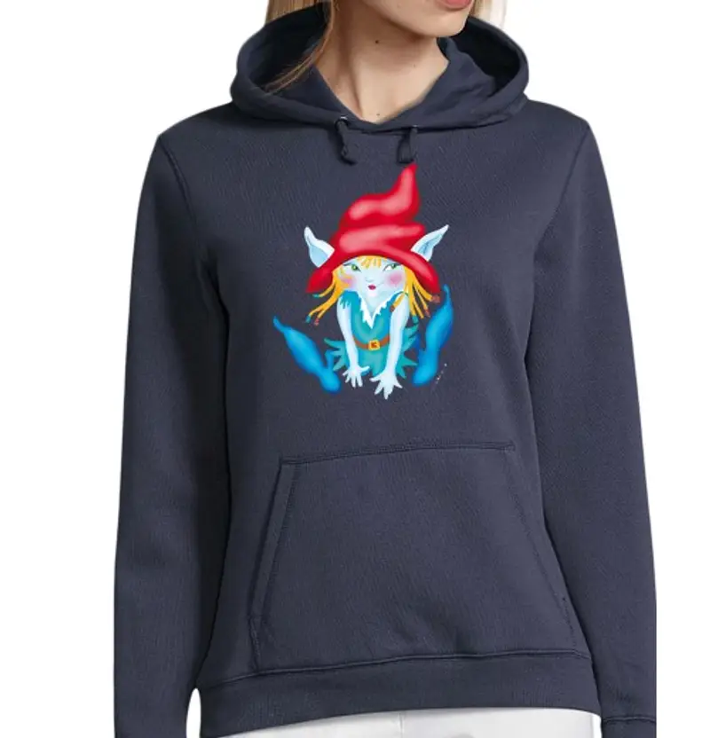 Felpa donna con cappuccio salto elf