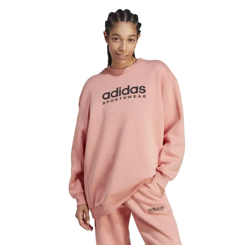 Felpa donna fitness Adidas misto cotone argilla |  Adidas