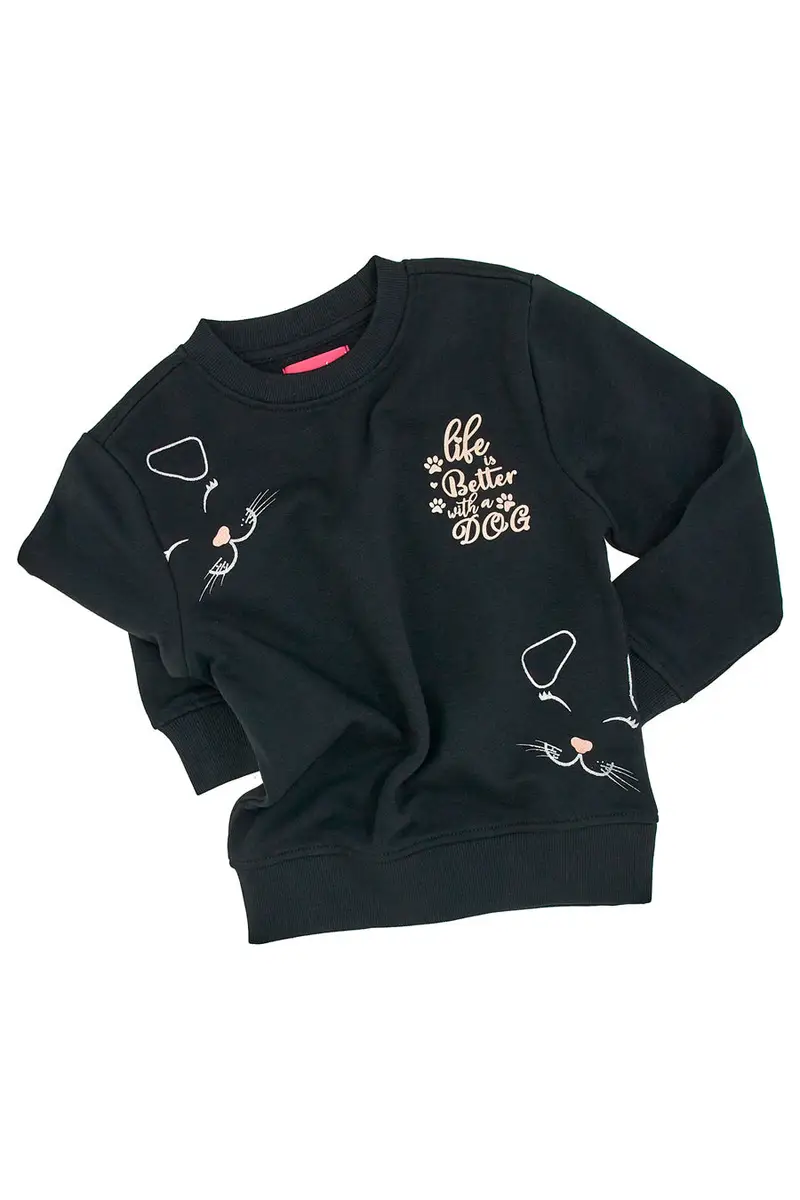 Felpa Felpata Grazie Mamma 04071 Nero miniatura 2