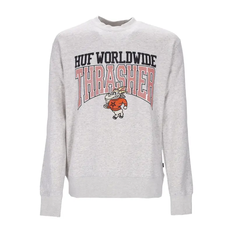 Felpa Girocollo Uomo Candlestick Crewneck X Thrasher Athletic Heather