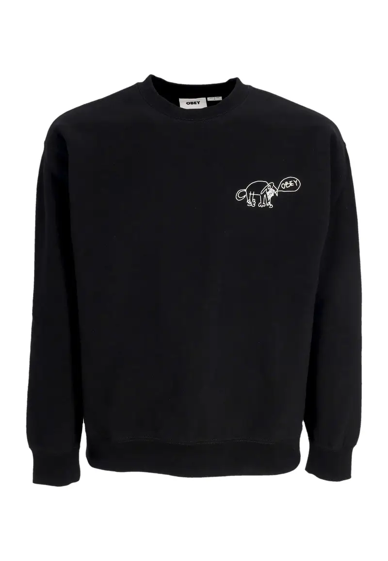 Felpa Girocollo Uomo Dog Doodle Crew Fleece Black