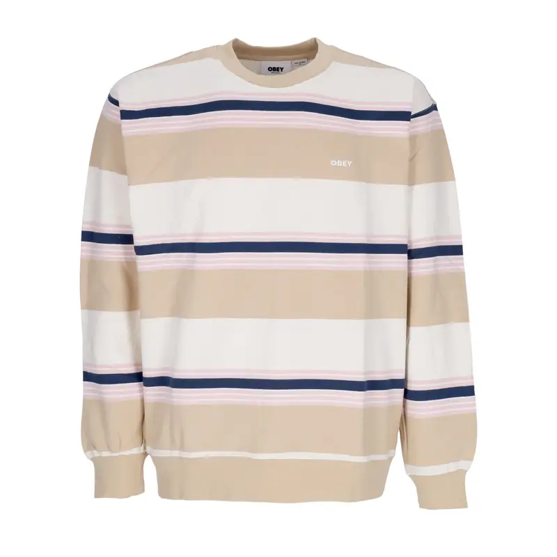 Felpa Girocollo Uomo Ender Stripe Crew Specialty Fleece Irish Cream Multi