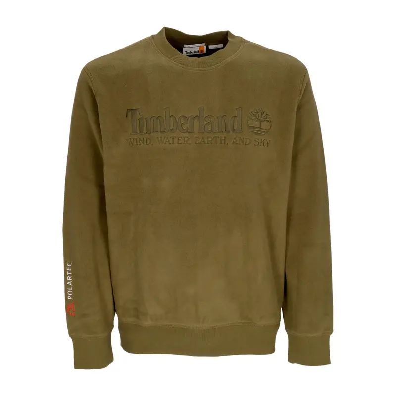 Felpa Girocollo Uomo Linear Logo Crewneck Dark Olive