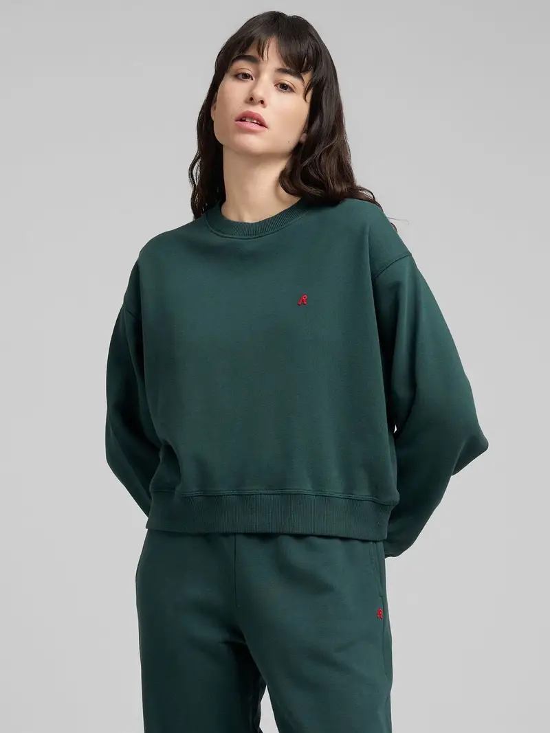 Felpa In Cotone Con Ricamo R