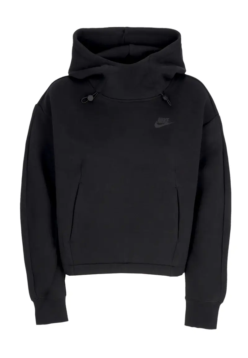 Felpa Leggera Cappuccio Donna W Sportswear Tech Fleece Oversized Hoodie Black/black