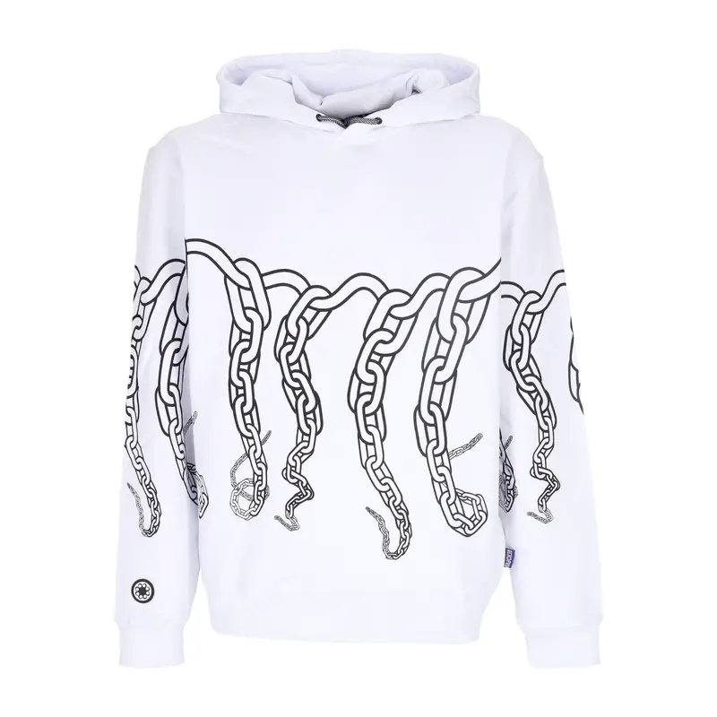 Felpa Leggera Cappuccio Uomo Chain Hoodie White