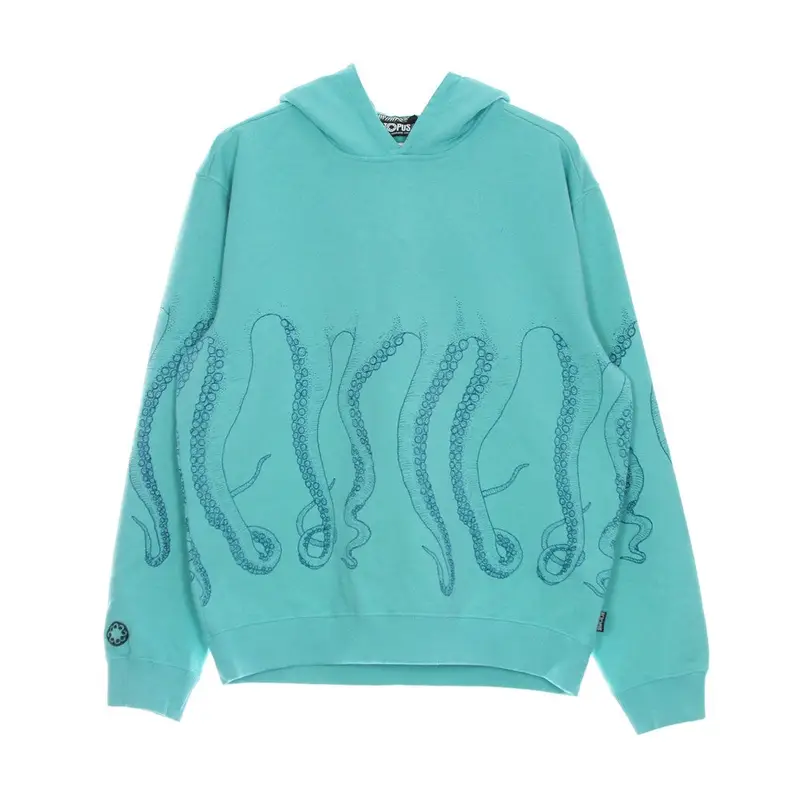 Felpa Leggera Cappuccio Uomo Dyed Hoodie Acquamarine