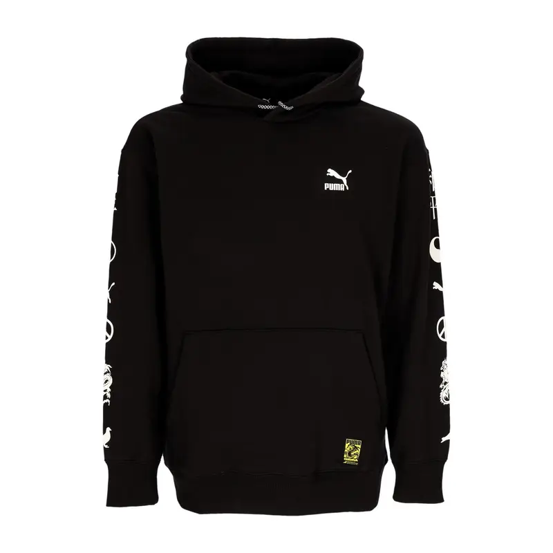 Felpa Leggera Cappuccio Uomo Graphic Hoodie X Staple Black