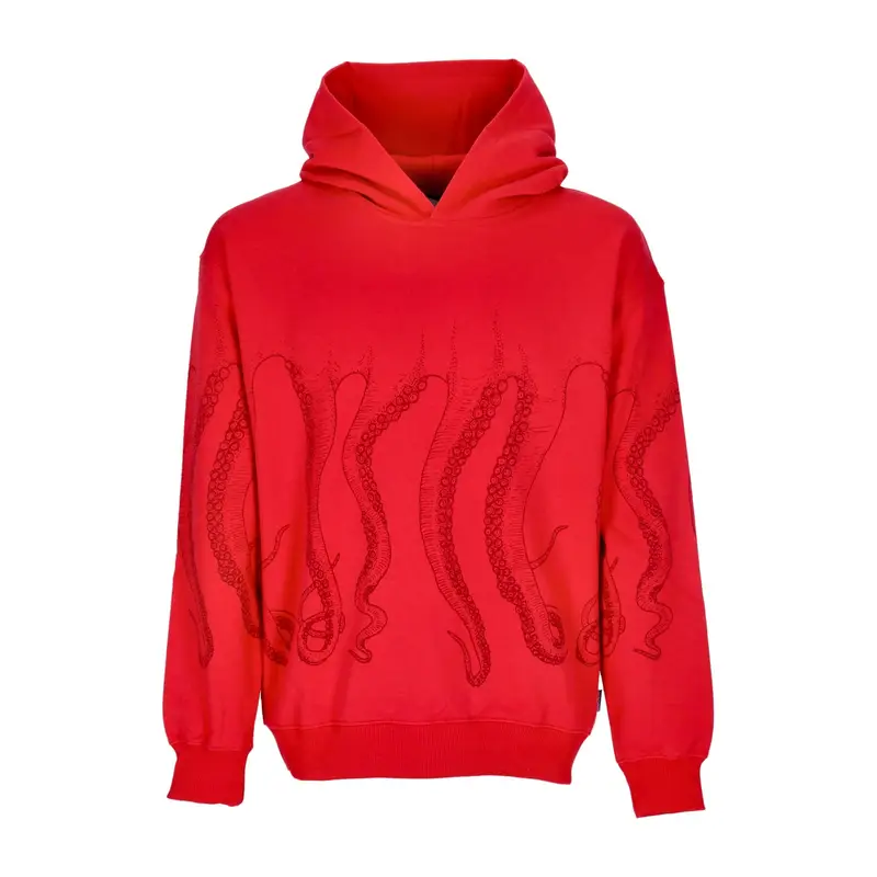 Felpa Leggera Cappuccio Uomo Outline Hoodie Red