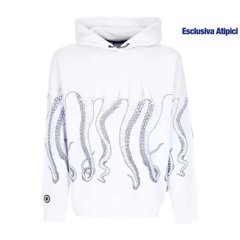 Felpa Leggera Cappuccio Uomo Outline Hoodie White/blue