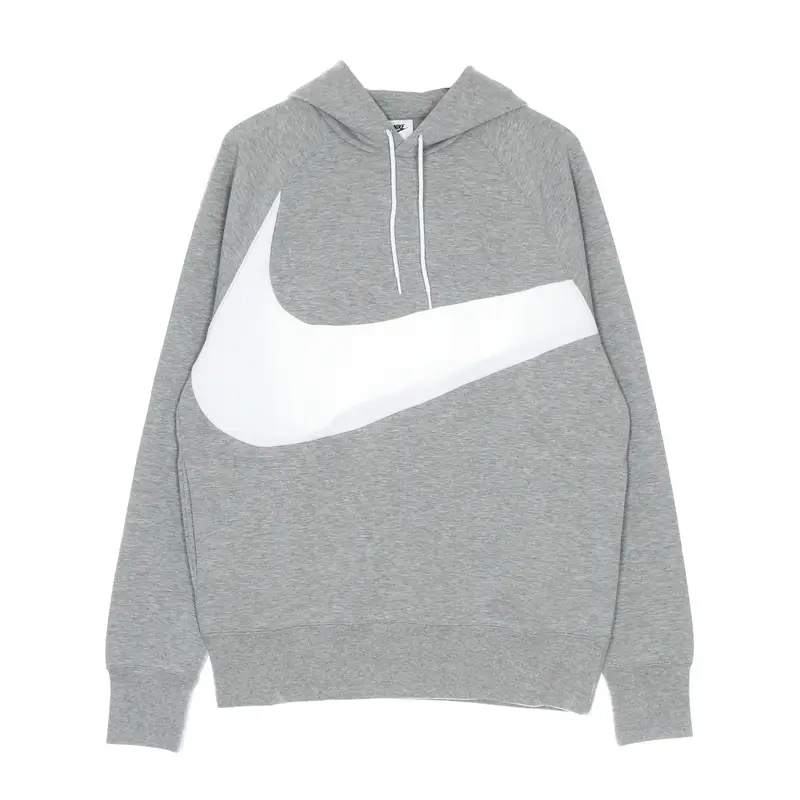 Felpa Leggera Cappuccio Uomo Swoosh Tech Fleece Pullover Hoodie Dk Grey Heather/white/white