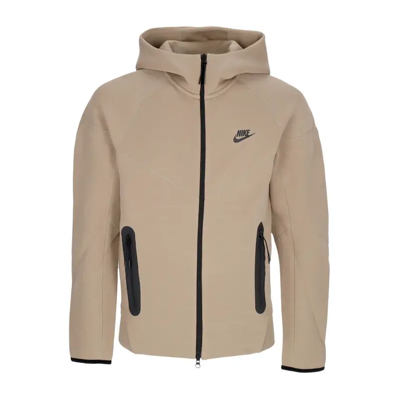 Felpa Leggera Cappuccio Uomo Tech Fleece Full-zip Windrunner Hoodie Khaki/black