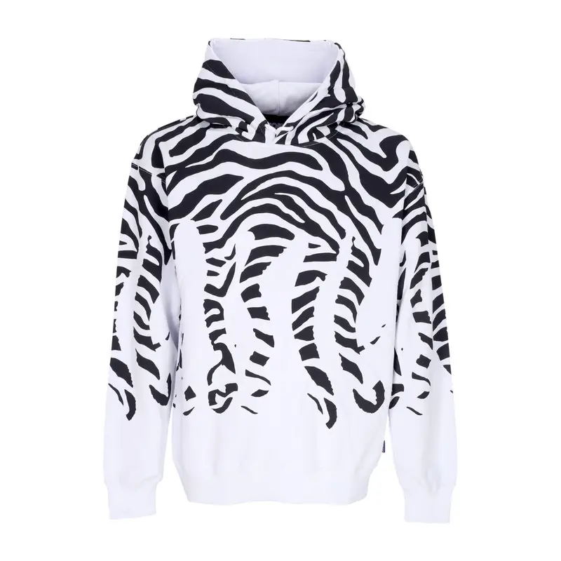 Felpa Leggera Cappuccio Uomo Zebra Hoodie White