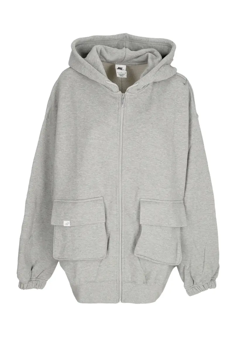 Felpa Leggera Cappuccio Zip Donna W Sportswear Dance Oversized Full-zip Hoodie Dk Grey Heather/smoke Grey