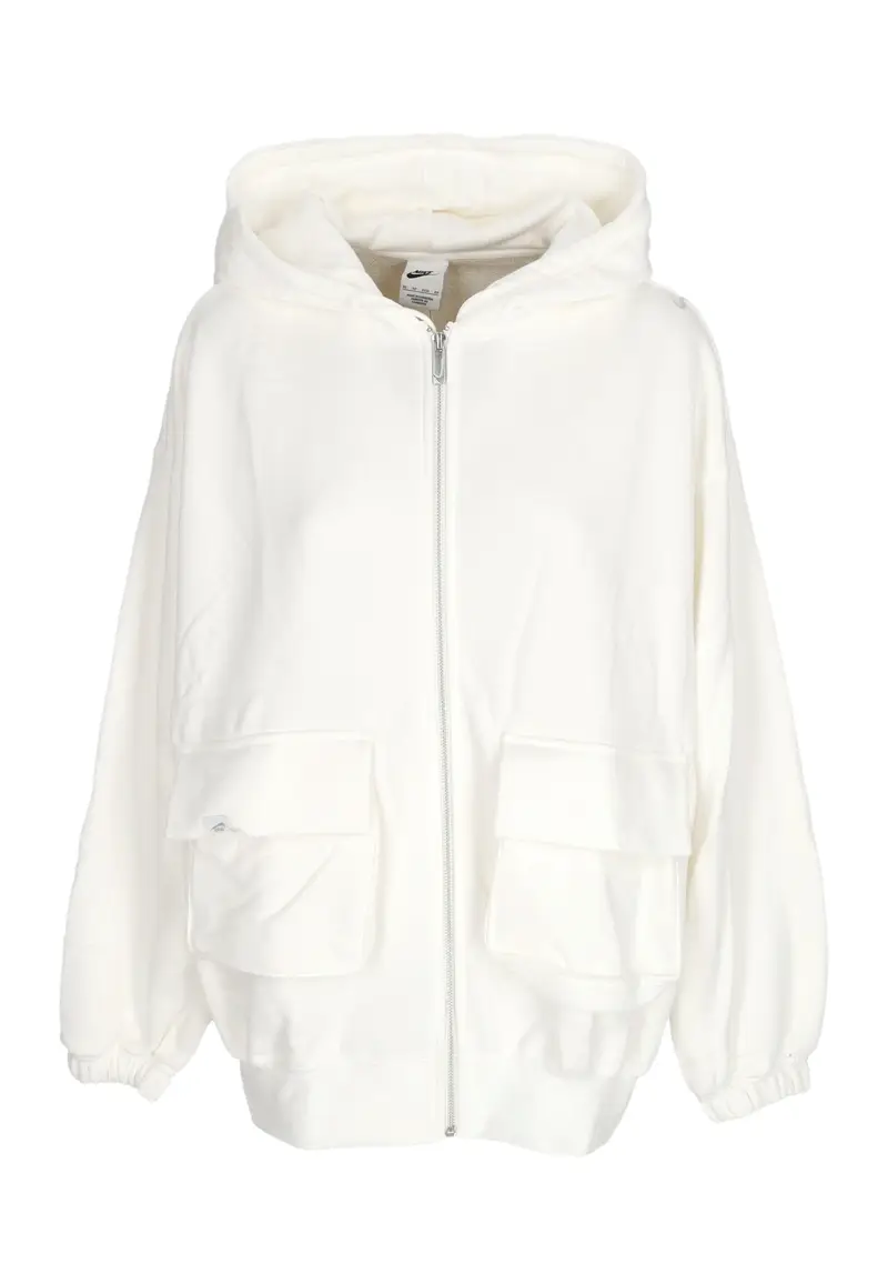Felpa Leggera Cappuccio Zip Donna W Sportswear Dance Oversized Full-zip Hoodie Sail/lt Orewood Brn
