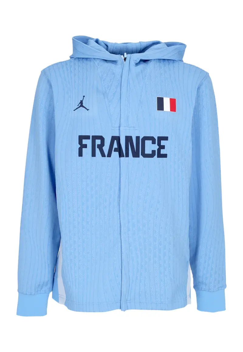 Felpa Leggera Cappuccio Zip Uomo Dri-fit Adv Basketball Game Jacket Team France Celestine Blue/celestine Blue/obsidian