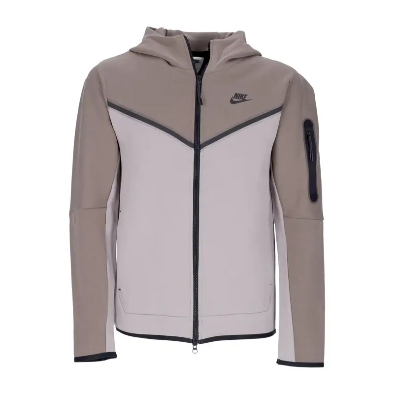 Felpa Leggera Cappuccio Zip Uomo Sportswear Tech Fleece Full-zip Hoodie Olive Grey/enigma Stone/black
