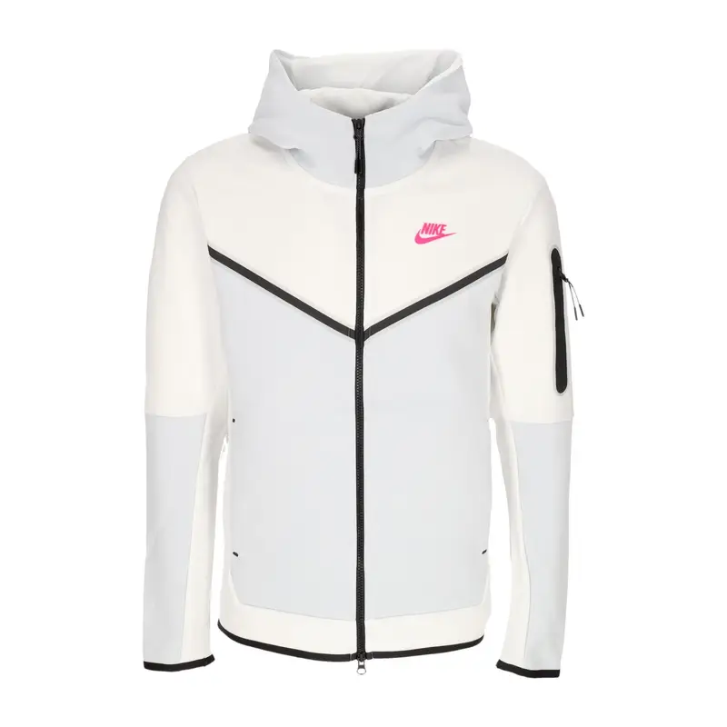 Felpa Leggera Cappuccio Zip Uomo Sportswear Tech Fleece Full-zip Hoodie Summit White/pure Platinum/hyper Pink