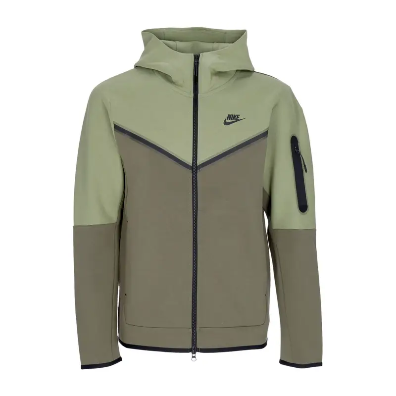 Felpa Leggera Cappuccio Zip Uomo Sportswear Tech Fleece Hoodie Alligator/medium Olive/black