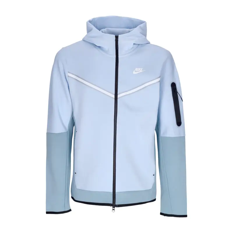 Felpa Leggera Cappuccio Zip Uomo Sportswear Tech Fleece Hoodie Celestine Blue/worn Blue/white