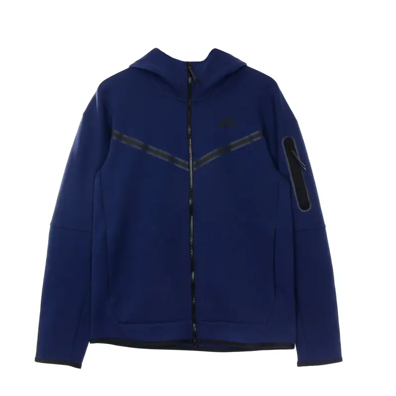 Felpa Leggera Cappuccio Zip Uomo Sportswear Tech Fleece Hoodie Midnight Navy/black