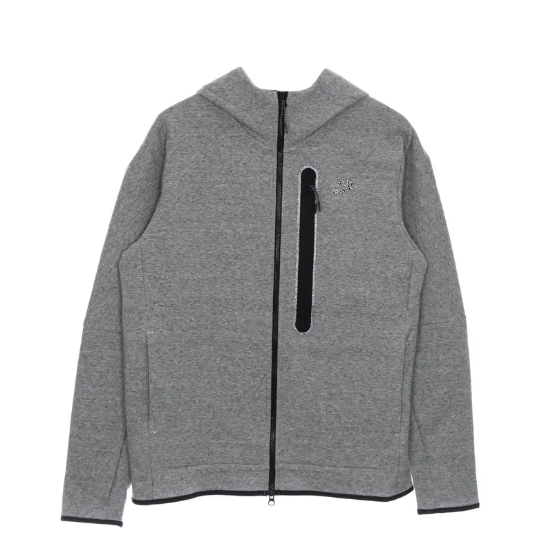Felpa Leggera Cappuccio Zip Uomo Tech Fleece Full Zip Hoodie Revival Black/htr