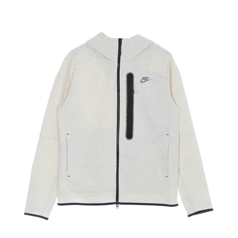 Felpa Leggera Cappuccio Zip Uomo Tech Fleece Full Zip Hoodie Revival White/htr