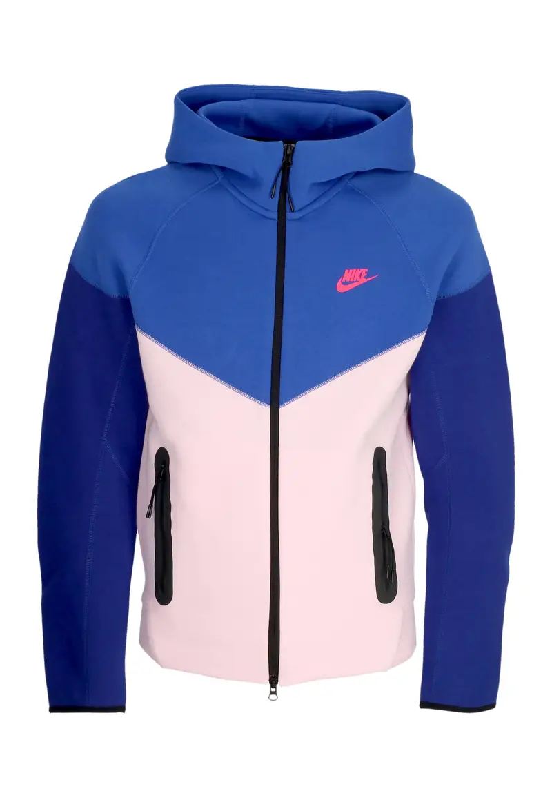 Felpa Leggera Cappuccio Zip Uomo Tech Fleece Full-zip Windrunner Hoodie Game Royal/pink Foam/hyper Pink