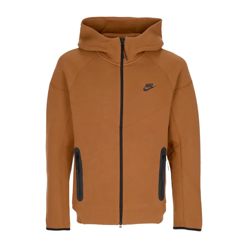 Felpa Leggera Cappuccio Zip Uomo Tech Fleece Full-zip Windrunner Hoodie Lt British Tan/black