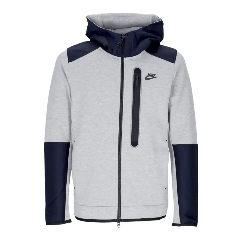 Felpa Leggera Cappuccio Zip Uomo Tech Fleece Overlay Full Zip Dk Grey Heather/black/black