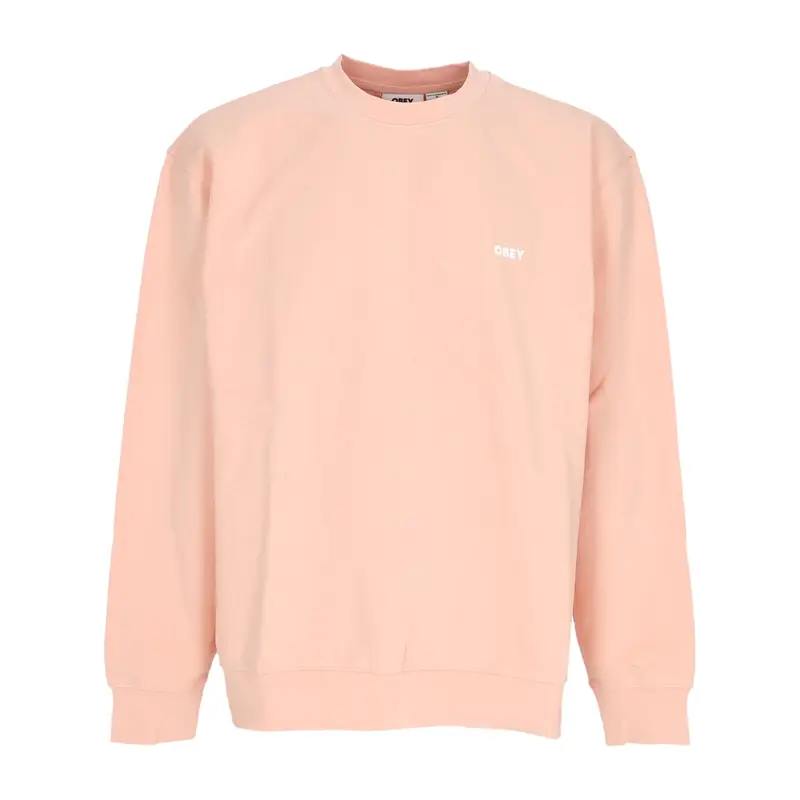 Felpa Leggera Girocollo Uomo Bold Box Fit Premium Crew Fleece Peach Parfait