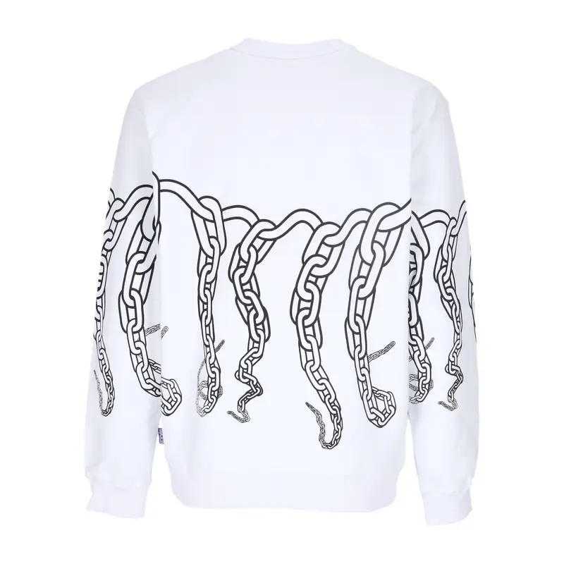 Felpa Leggera Girocollo Uomo Chain Crewneck White