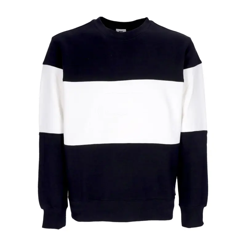 Felpa Leggera Girocollo Uomo Club Plus Colorblock Crewneck Black/white