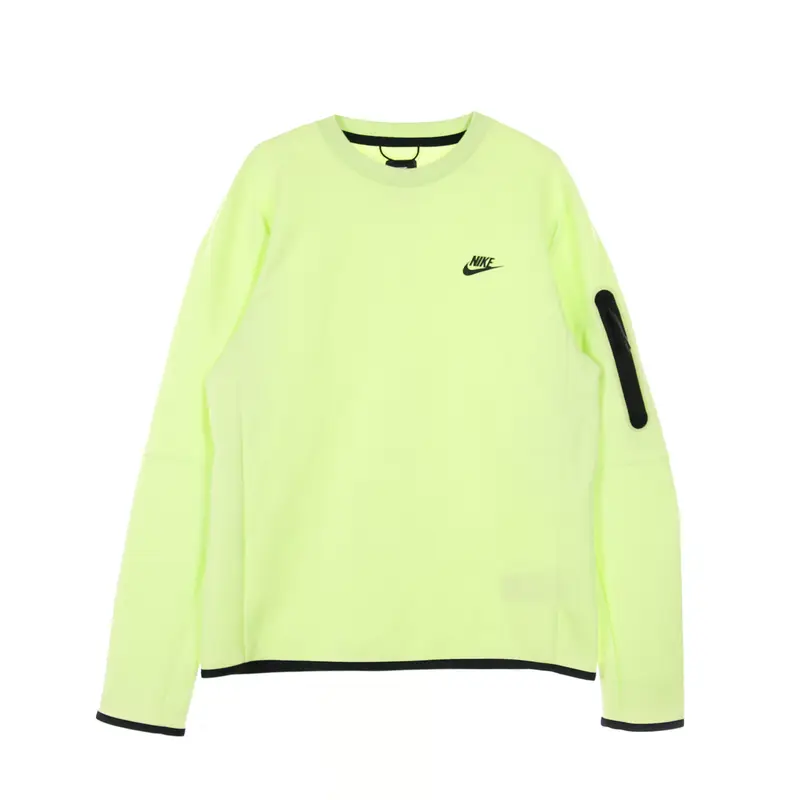 Felpa Leggera Girocollo Uomo Sportswear Tech Fleece Lt Liquid Lime/black