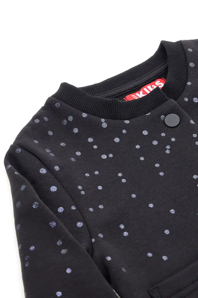 Felpa nera a maniche lunghe con bottoni PITT KIDS 6005 miniatura 3
